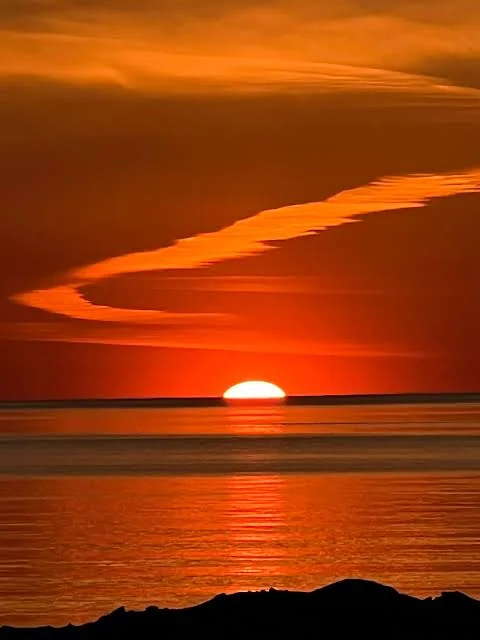 Orange sunset over Lake Erie